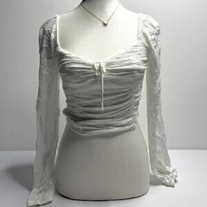 White Light Weight Hollister Long Sleeve Perfect Going Out Top  XS